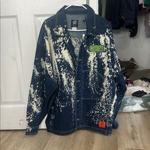 Brain Dead Blue and Cream Denim Jacket